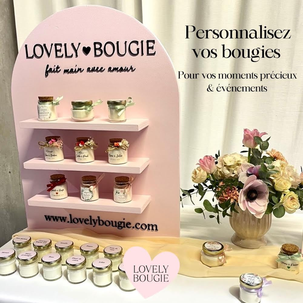 Mini bougie personnalisée cadeaux invités mariage-baptême 40ml