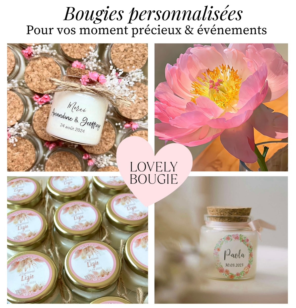 Bougie personnalisée cadeau nounou maîtresse atsem bouchon Liège - 120ml