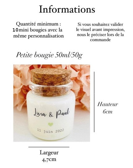 Bougie Noël personnalisée bouchon Liège - 50ml
