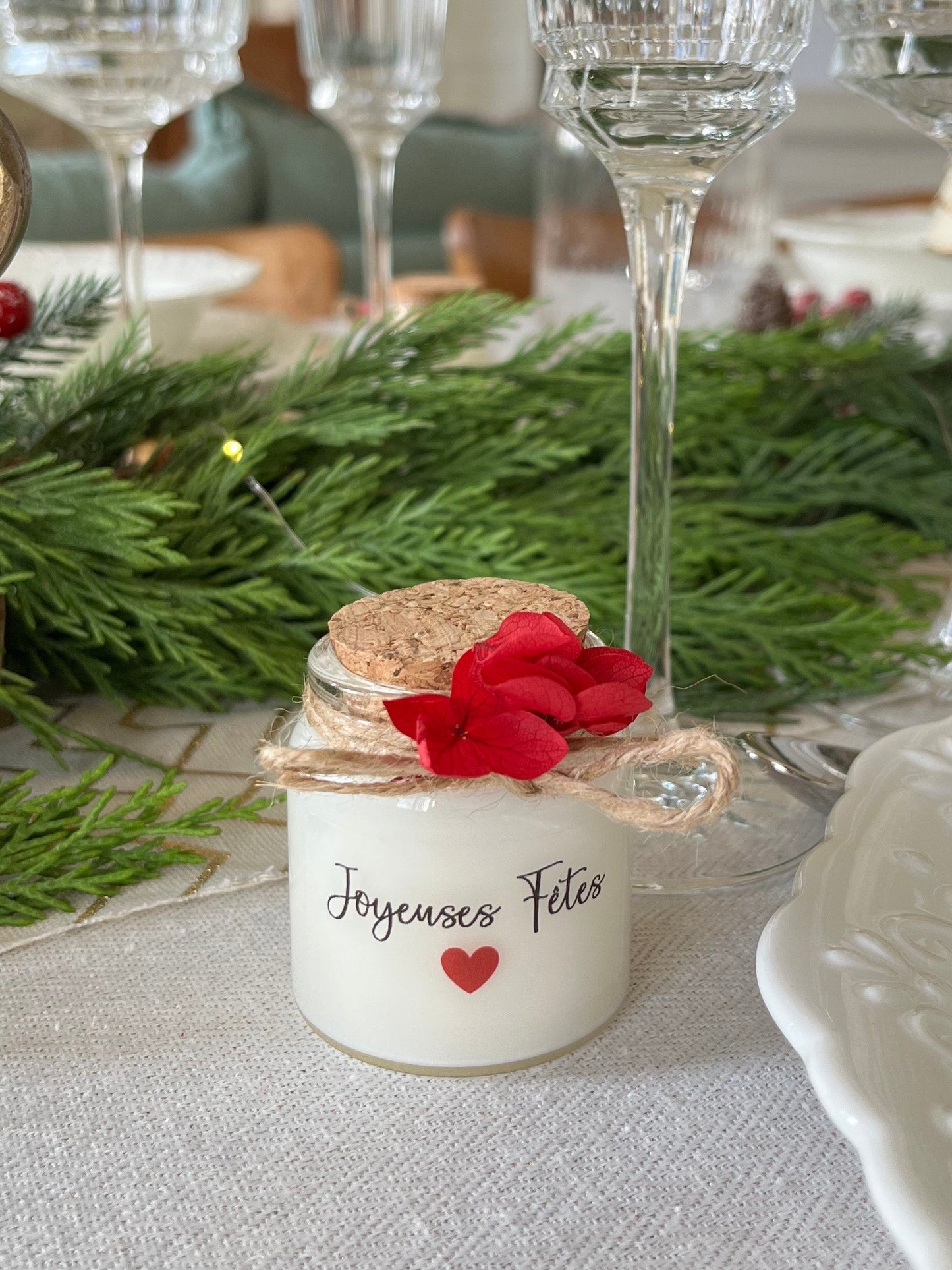 Bougie Noël personnalisée bouchon Liège - 50ml