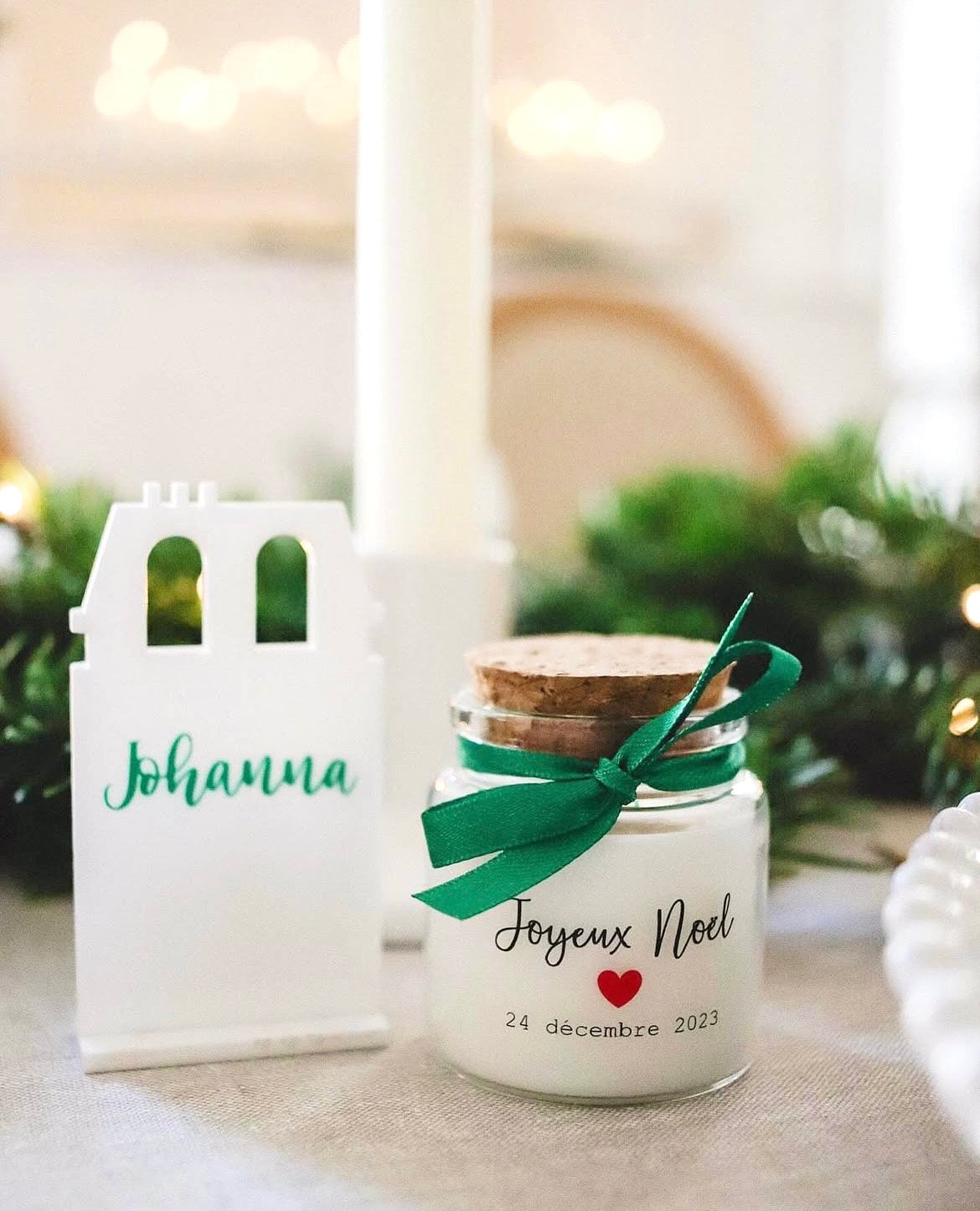 Bougie Noël personnalisée bouchon Liège - 50ml