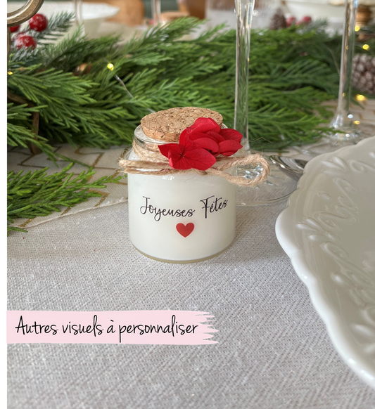 Bougie Noël personnalisée bouchon Liège - 50ml